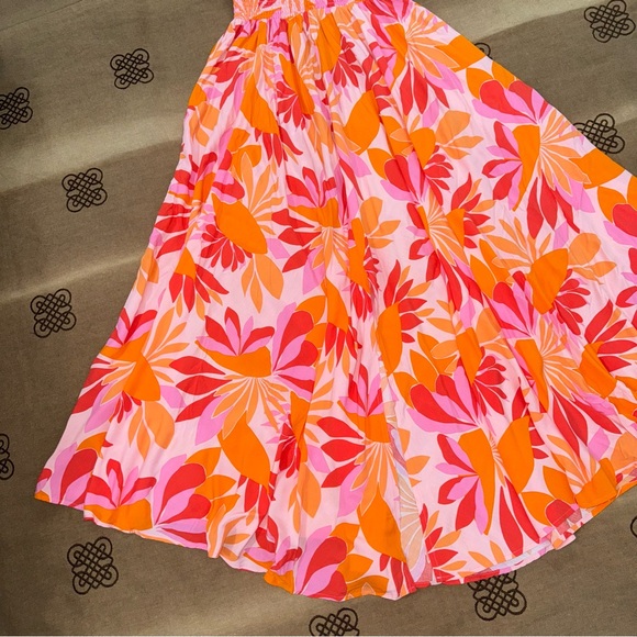 Abel the Label Anthropologie  NWT! Pink Orange Rumi Maxi Dress Size M - Picture 3 of 16